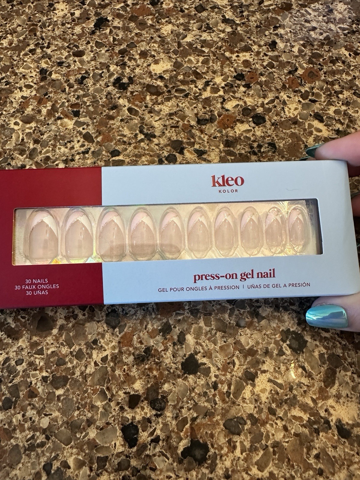 New Kleo Kolor Press-On Gel Nails – Etiole de Ballet – Long Almond French