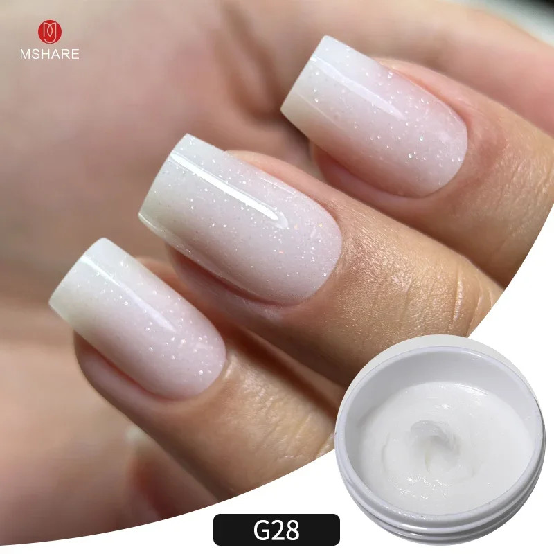50G Shimmer Pink White Acrylic Gel TPO Free Glitter Shiny Extension Acryl Hard G