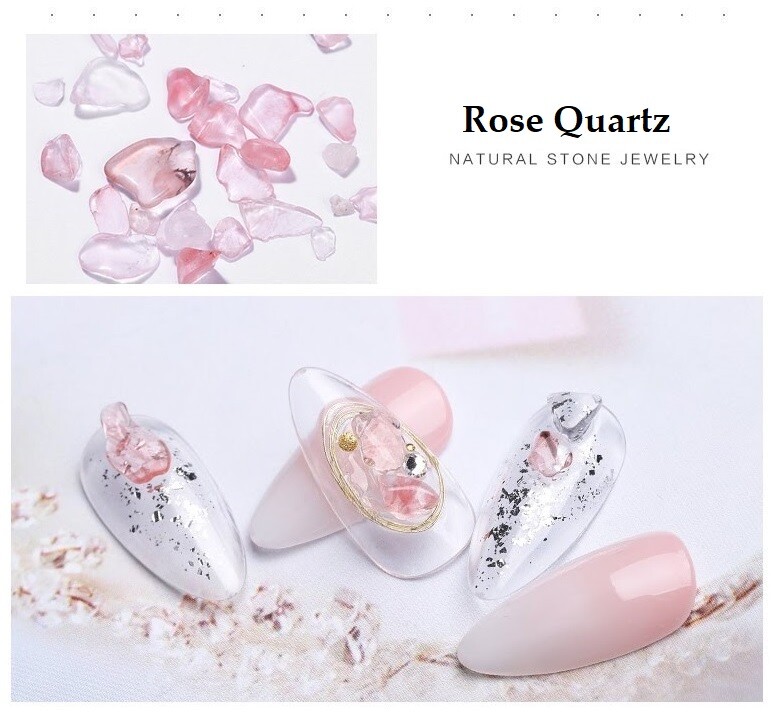 4g 1-7mm New 3D Nail Art Natural Cystal Rock Quartz Jade Gem Stone DIY Decor