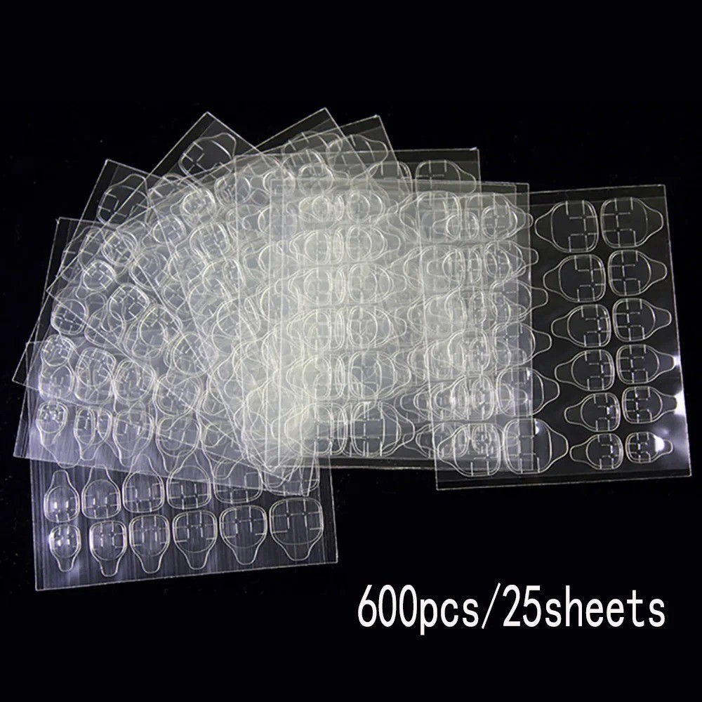 Double-Sided Nail Glue Tape Sticker Adhesive Tabs for Press on Nails 5-25 Sheet