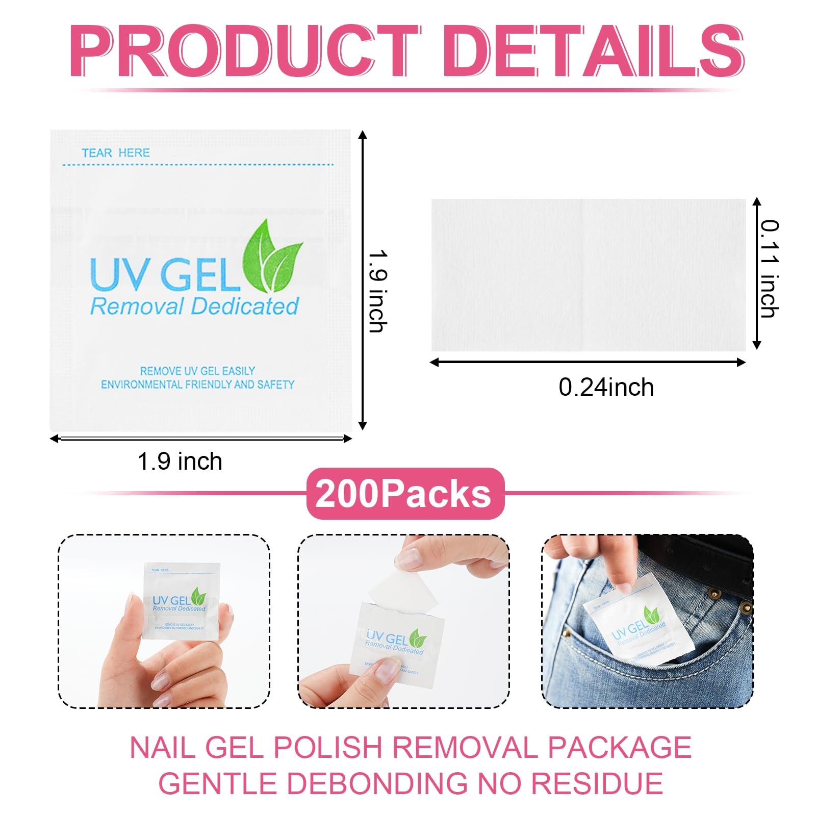EODCI Nail Polish Remover Pads – 200PCS Fast Remove Remover…