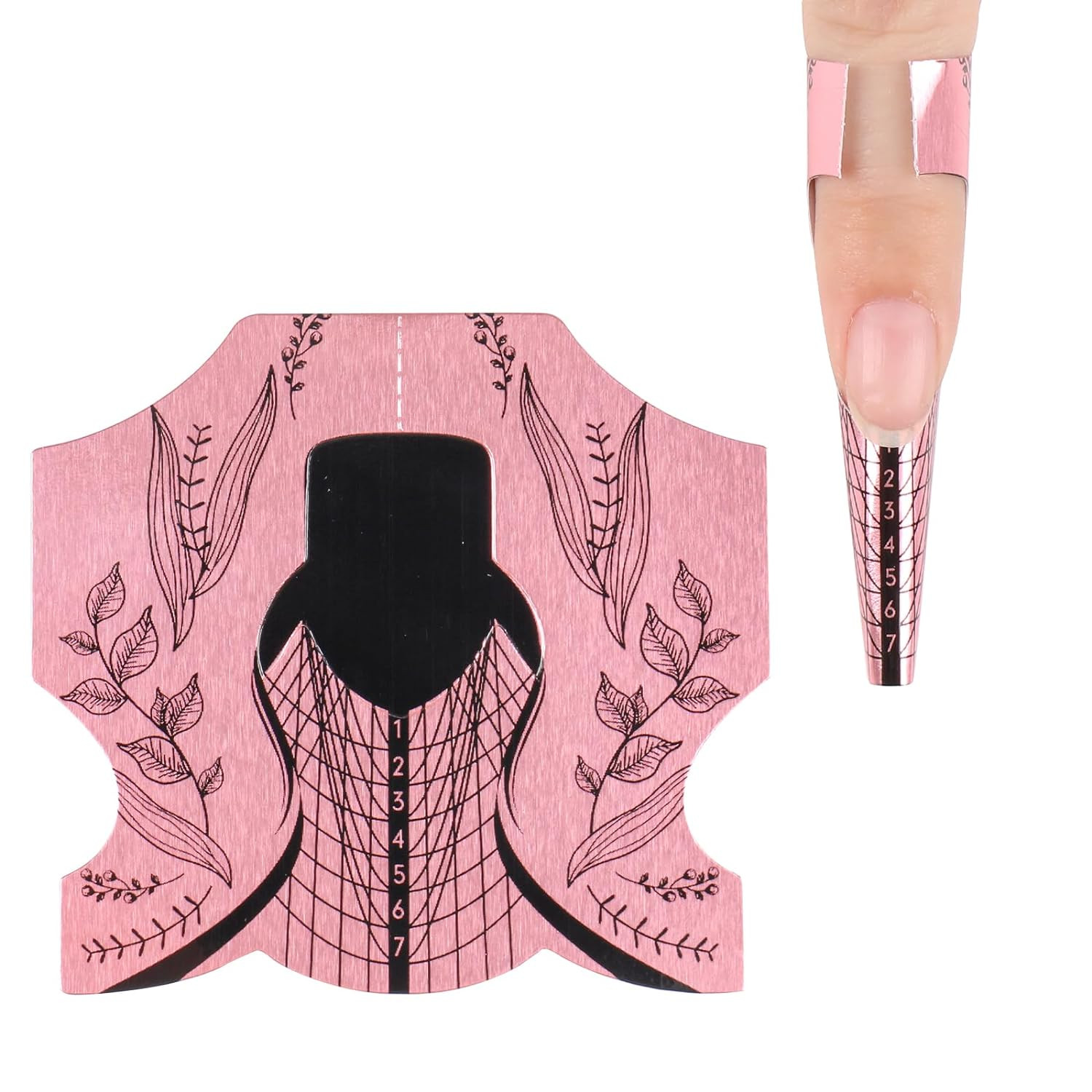 Nail Forms 100PCS, Acrylic Nail Forms for Nail Extension Tips, Long Nail Forms f