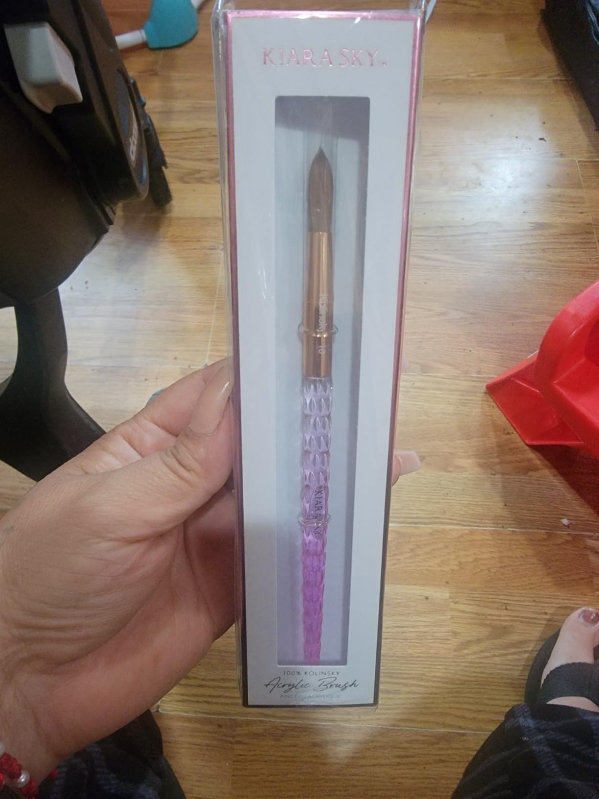 New Kolinsky Acrylic Nail Brush #12 Pure Sable Hair Pink Handle