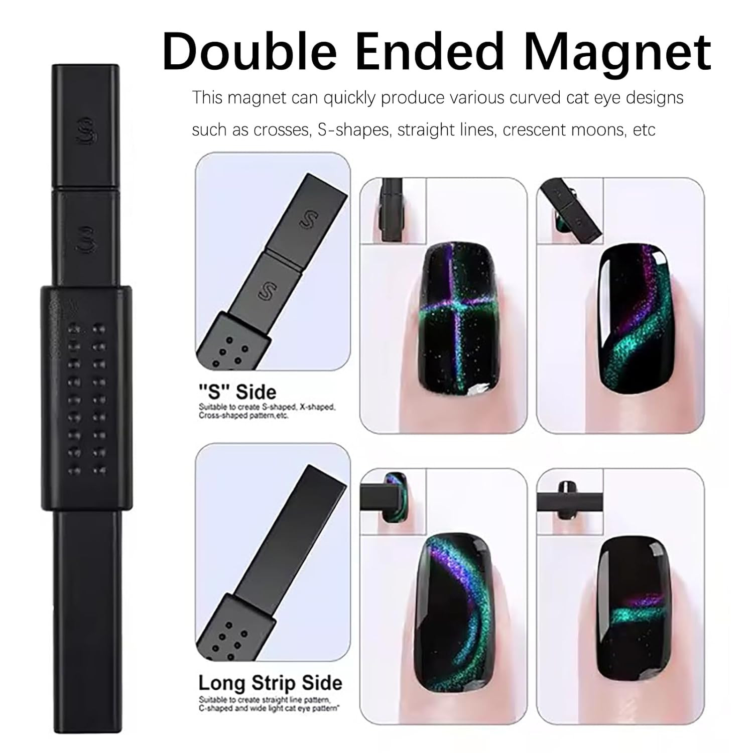 38Pcs Cat Eye Nail Magnet Tool Set, Strong Magnetic Cat Eye Gel Nail Polish Magn