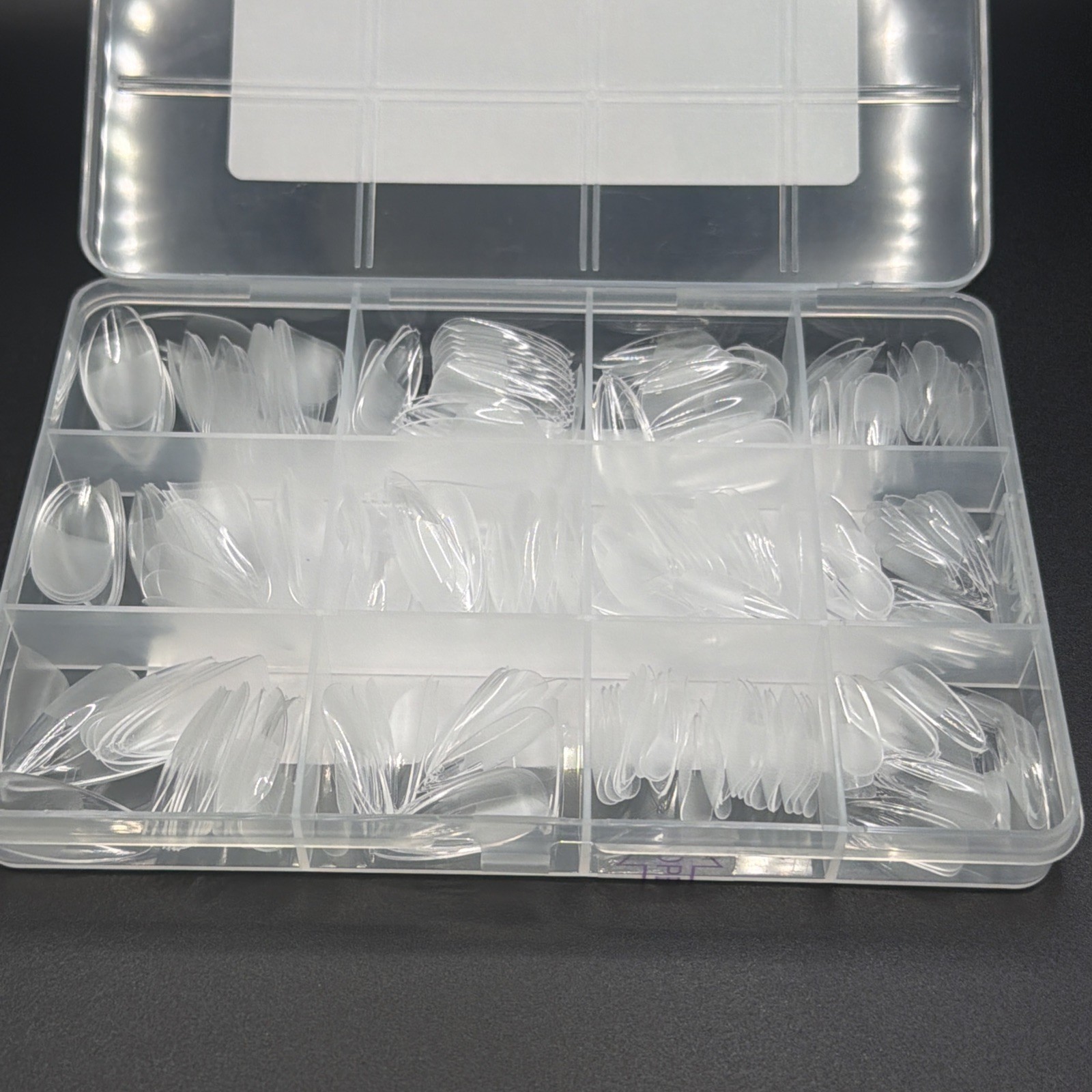 ETCH-X NAIL TIPS 288pcs 12 Sizes, Full Cover -half Matte Almond Medium B