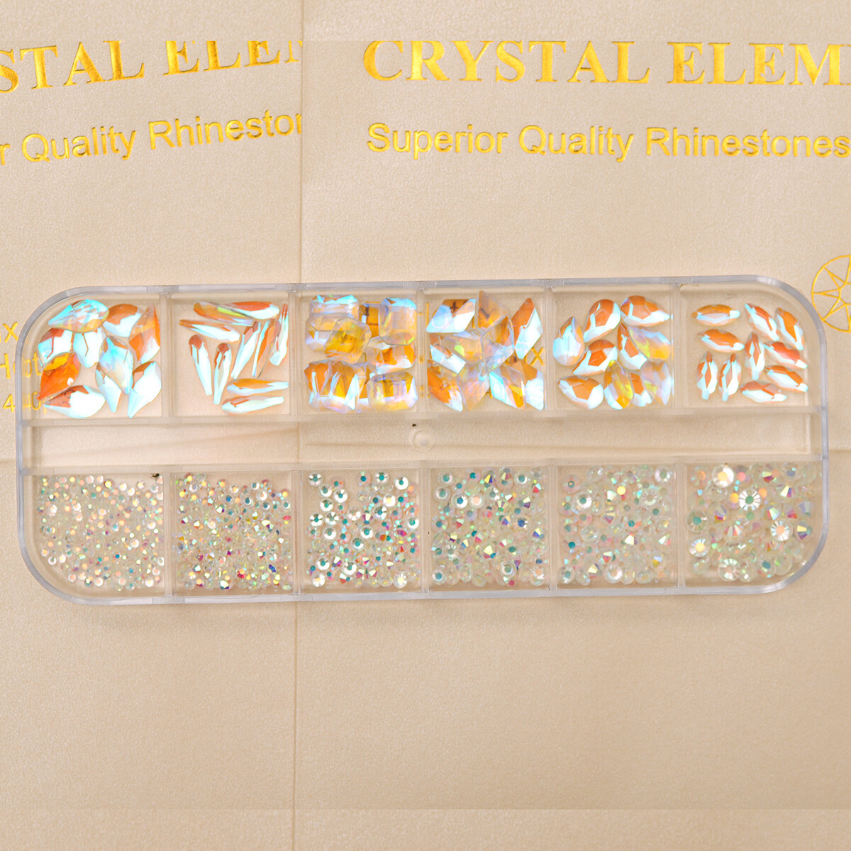 12Box/Set Mix SHAPE Crystal Rhinestone Diamond NON hotfix Nail Art Decoration