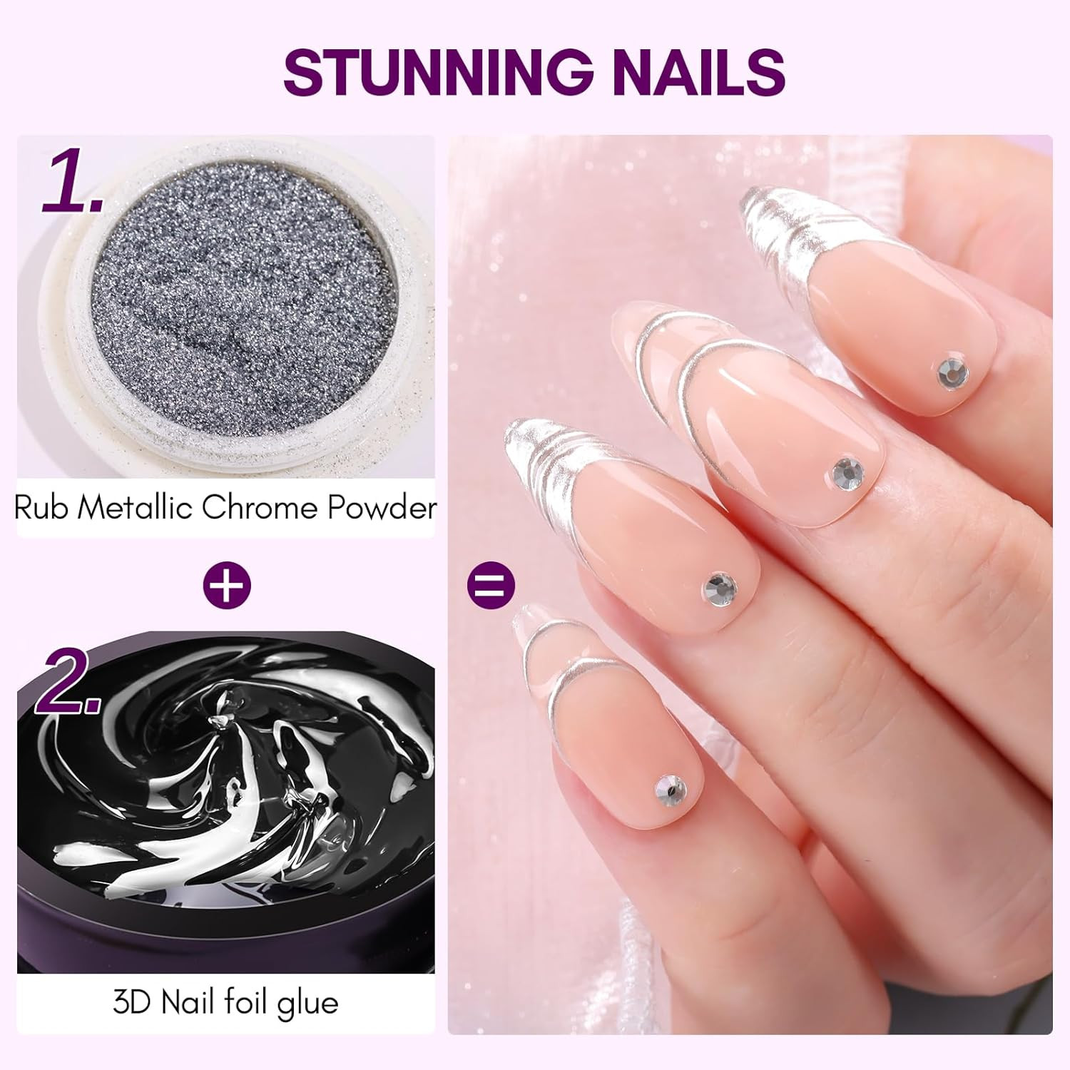 3D Nail Gel: 8 Ml Nail Foil Glue, Transfer Gels Adhesive for Linear, Shell, Ripp