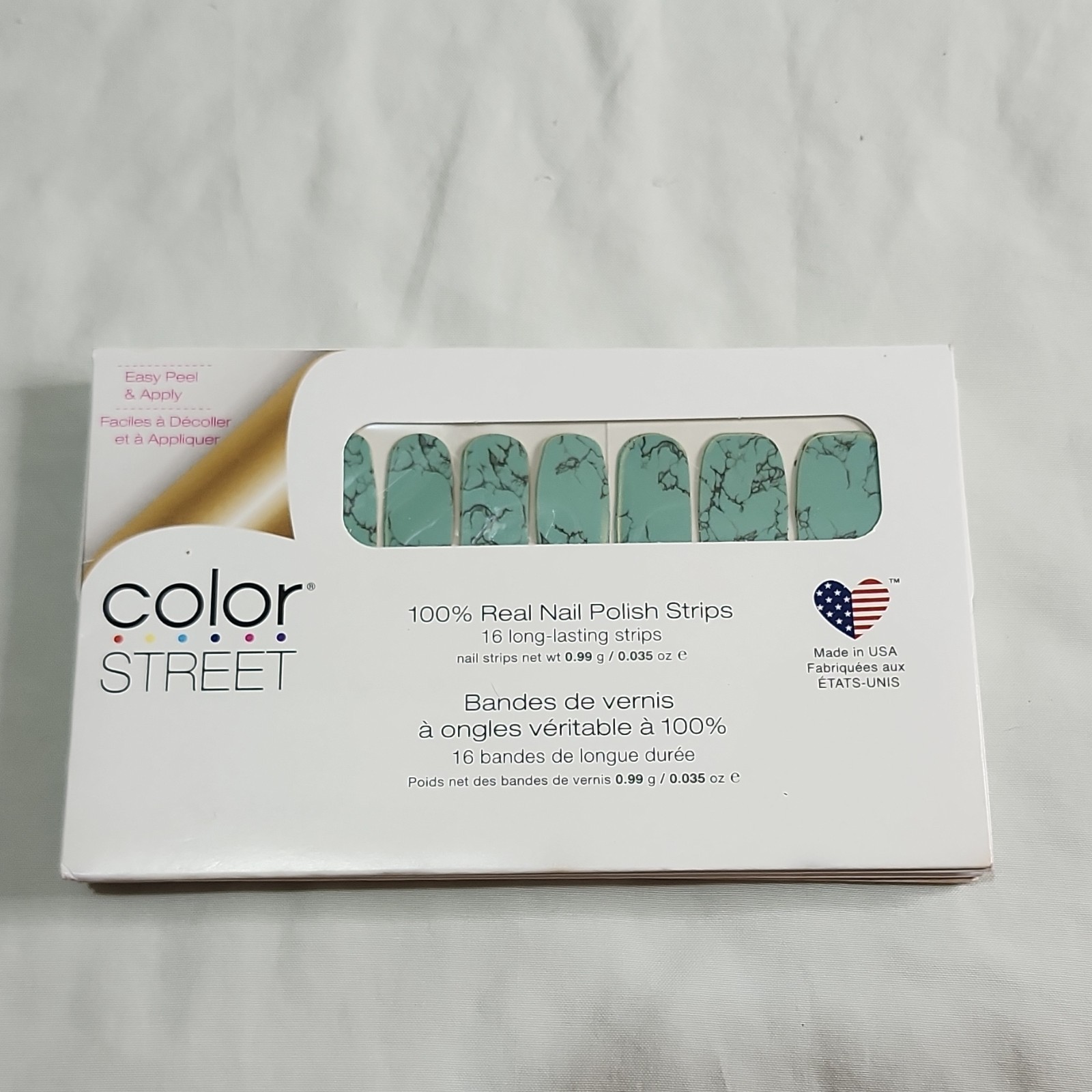 Color Street Lot of 5 Nail Polish Strips Glitter Green Turquoise Black Blue