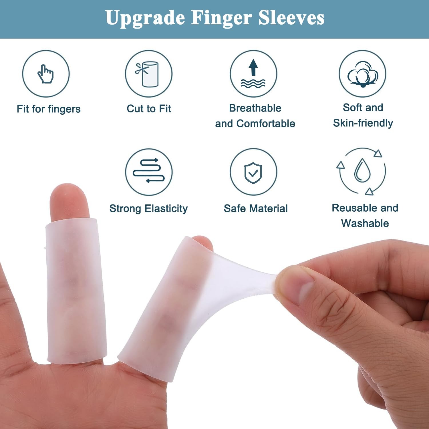 30Pcs Gel Finger Cots Silicone Finger Protectors Fingertip Bandages for Dry Skin