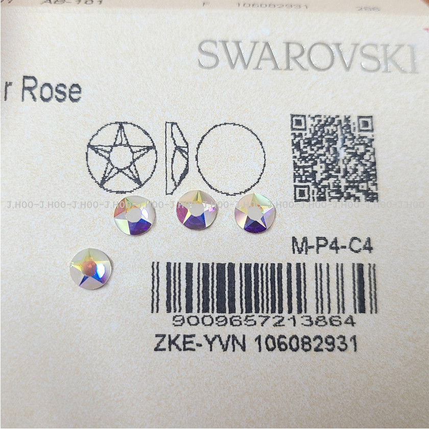 Swarovski 2100 XIRIUS Star Rose Flat Back Crystal AB No Hotfix Rhinestone