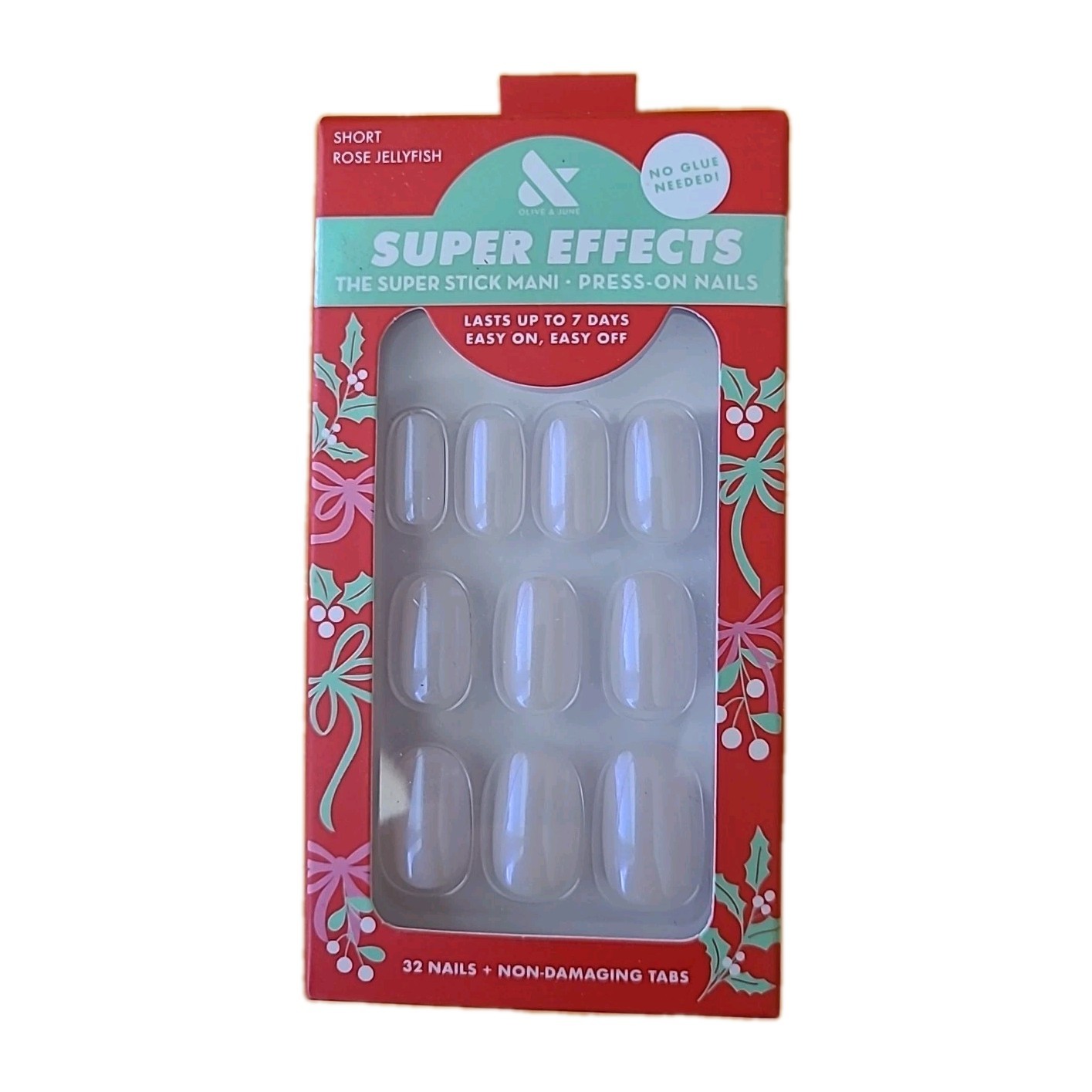 Olive & June Super Effects Naills. Super Stick Mani. 32 Nails. Rose Jellyfish