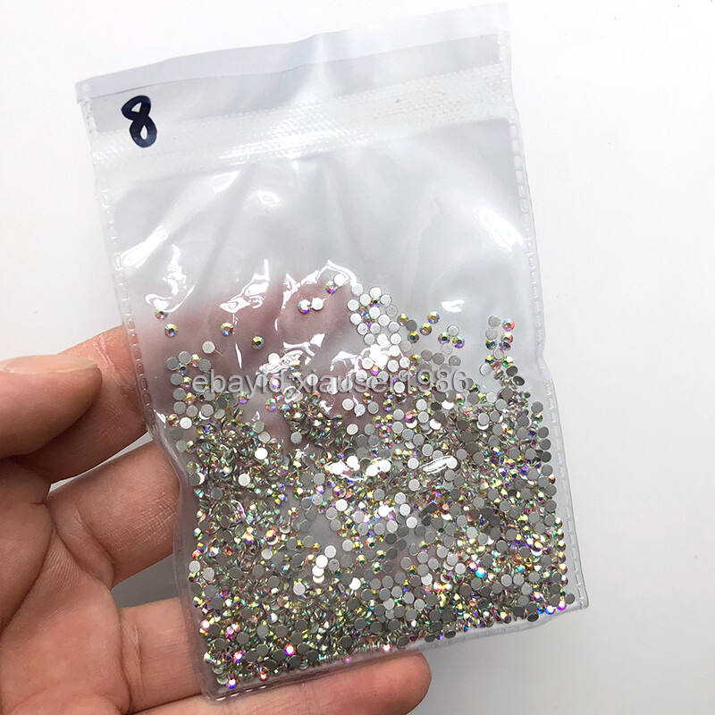 Top quality 1440pcs Crystal AB Rhinestones Flat Back Gems 3D Nail Art Decoration