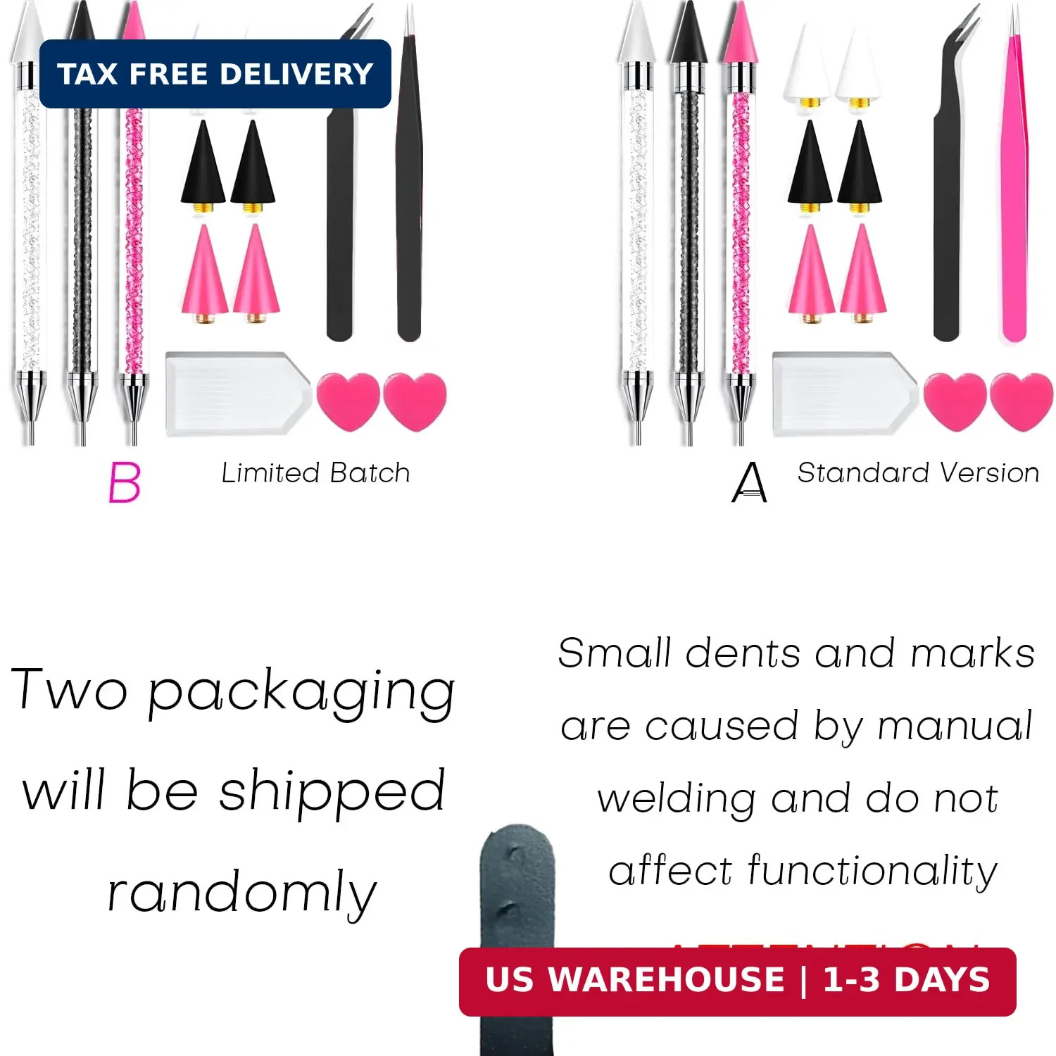 14 Pcs Rhinestone Picker Tool – 3 Pcs Dual-head Pens with 6 Wax Tips, Useful Cla