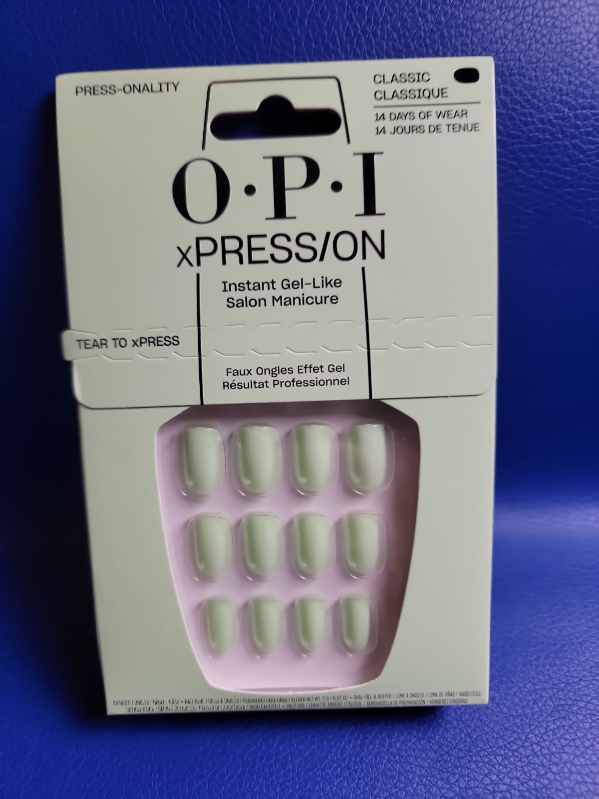 OPI – Xpression Square Classic Press On Nails – Mint Green – As Pictured Showed