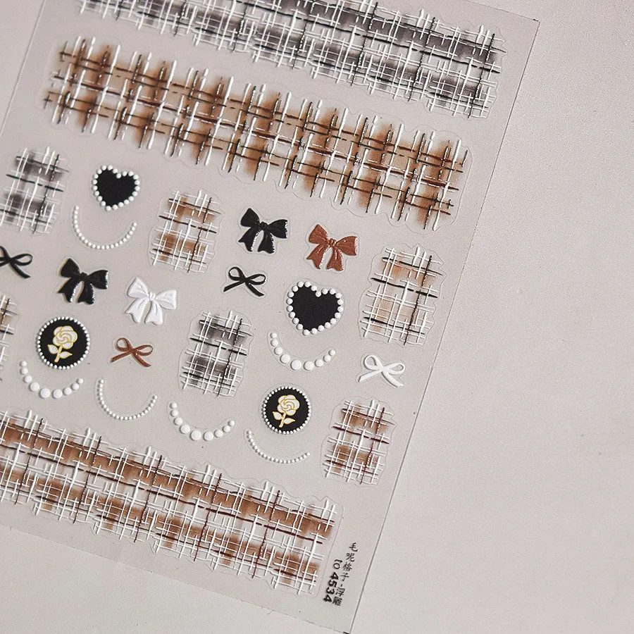 5D Relief Lace Nail Art Stickers 3D Embossed Decals Self Adhesive Manicure DIY