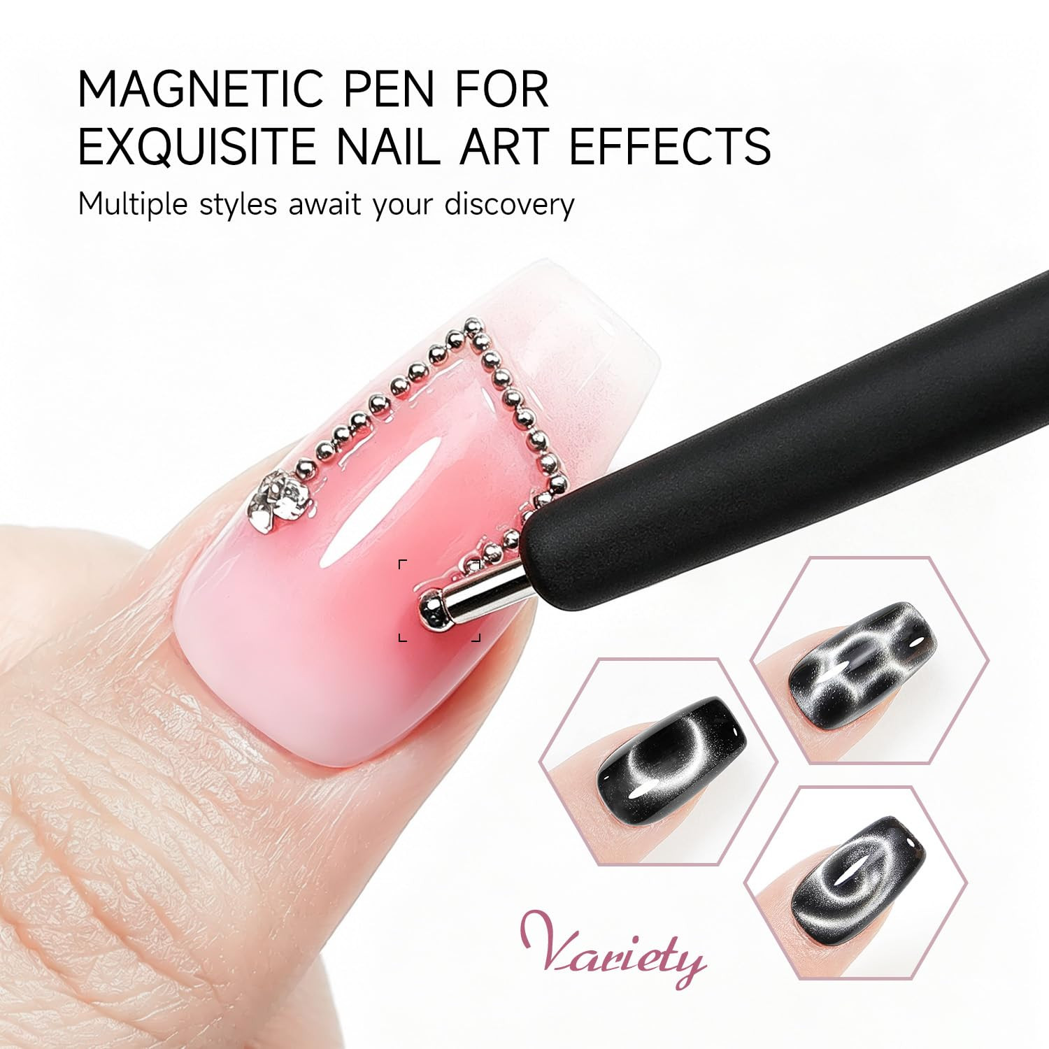 Cat Eye Magnet Set for Nails,17Pcs Cateye Magnet Tools for Cat Eye Gel Polish,Na