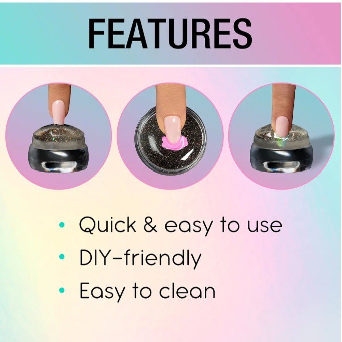 2pcs Salon Perfect French Tip Nail Stamper Diy Nail Art Stamping Tool