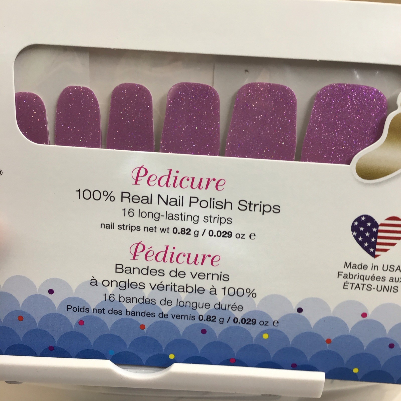 Color Street Pedicure Nail Polish Strips See It To Belize It (Electric Purple)
