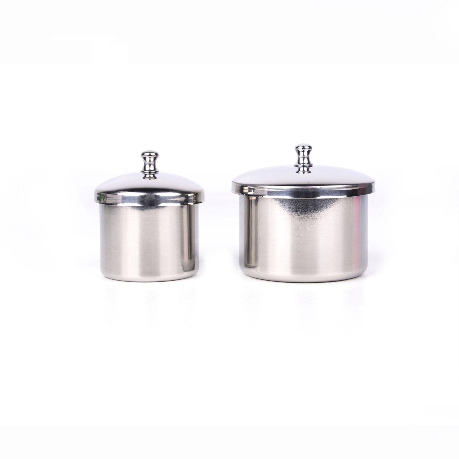 3Pcs Nail Dappen Dish with Lids Stainless Steel Cleaning Bowls Equipment Cups