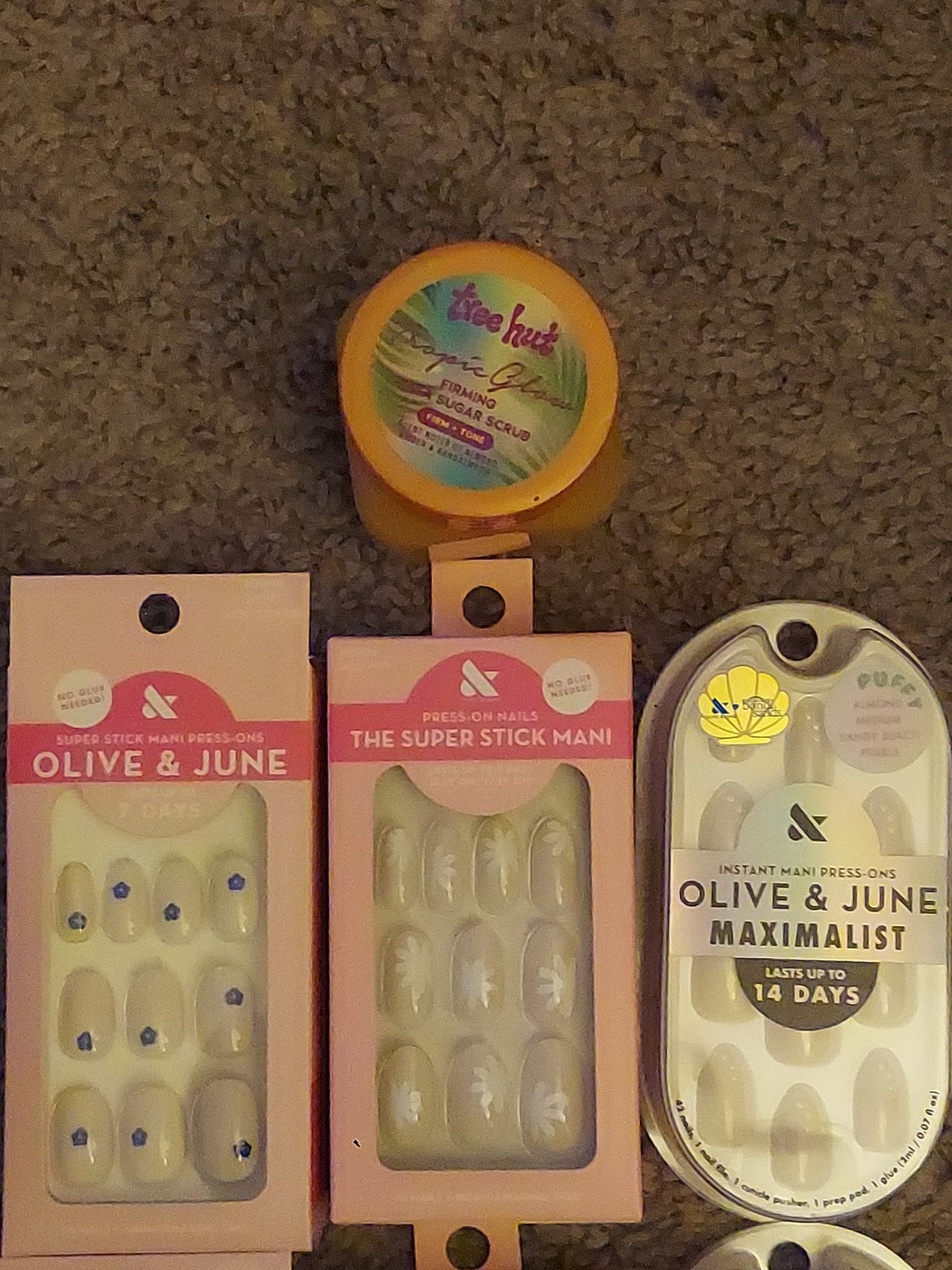 Olive & June 1 14 Day Super Stick Mani 2 7 Day & 1 Tree Hut Firming Scrub Lot