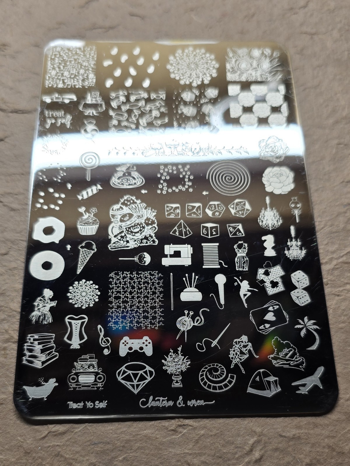 Lantern & Wren Treat Yo Self Nail Stamp Plate Sewing Crochet Candy Ice Cream