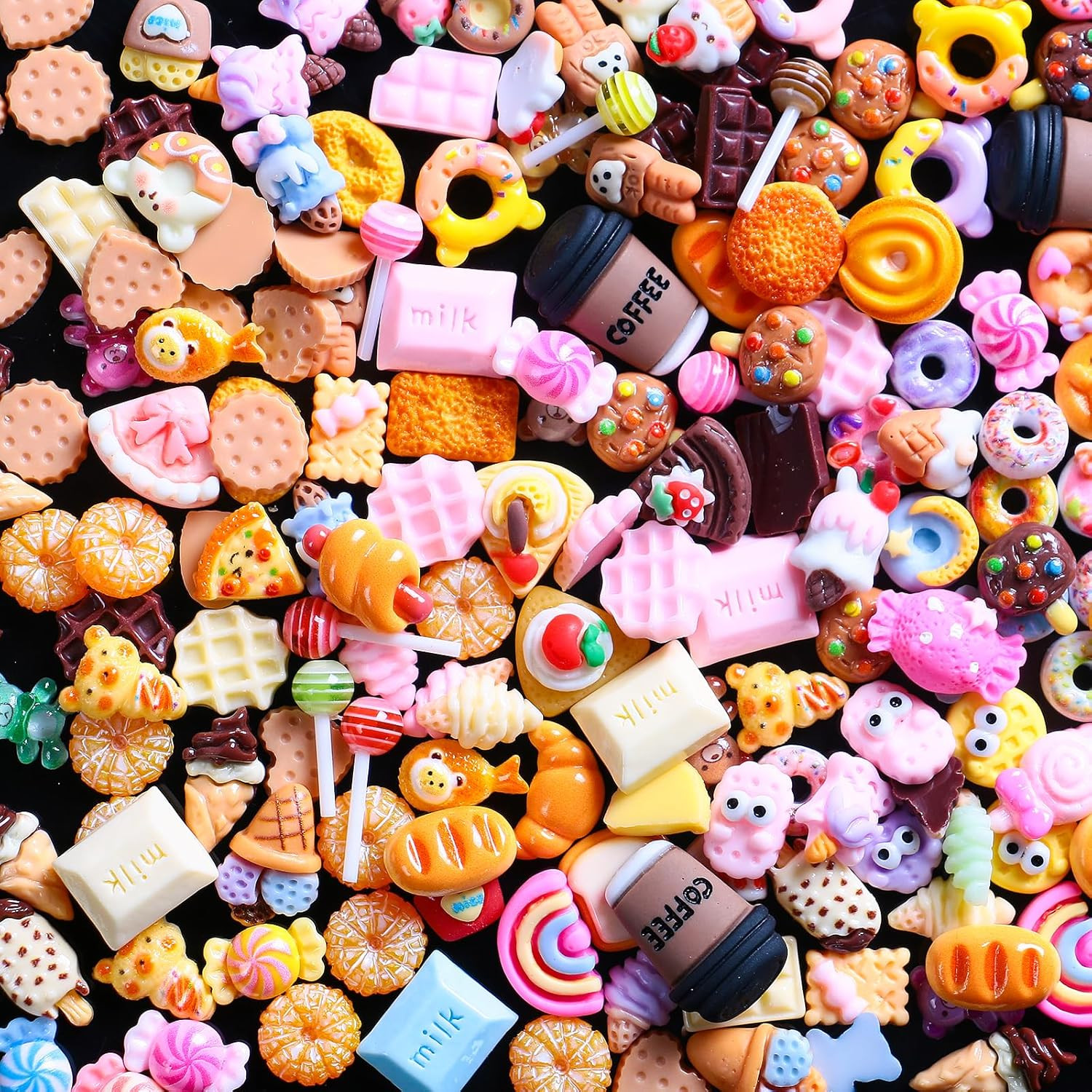 3D Mix Assorted Color Nail Charms Acrylic Multi Cute Nail Art Charms Hollow Cand