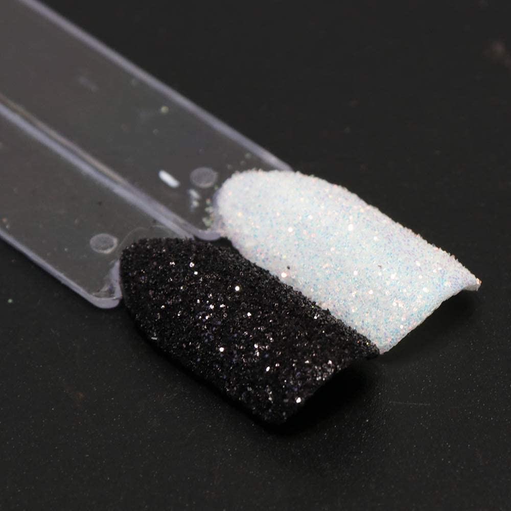 0.2mm Black Nail Glitter White Rainbow Holographic Shining Sugar Nail Glitter…