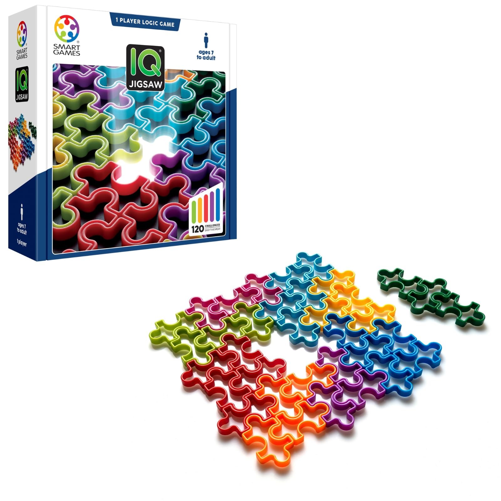 SmartGames IQ Jigsaw 120 Challenges for Ages 7 – Adult compact