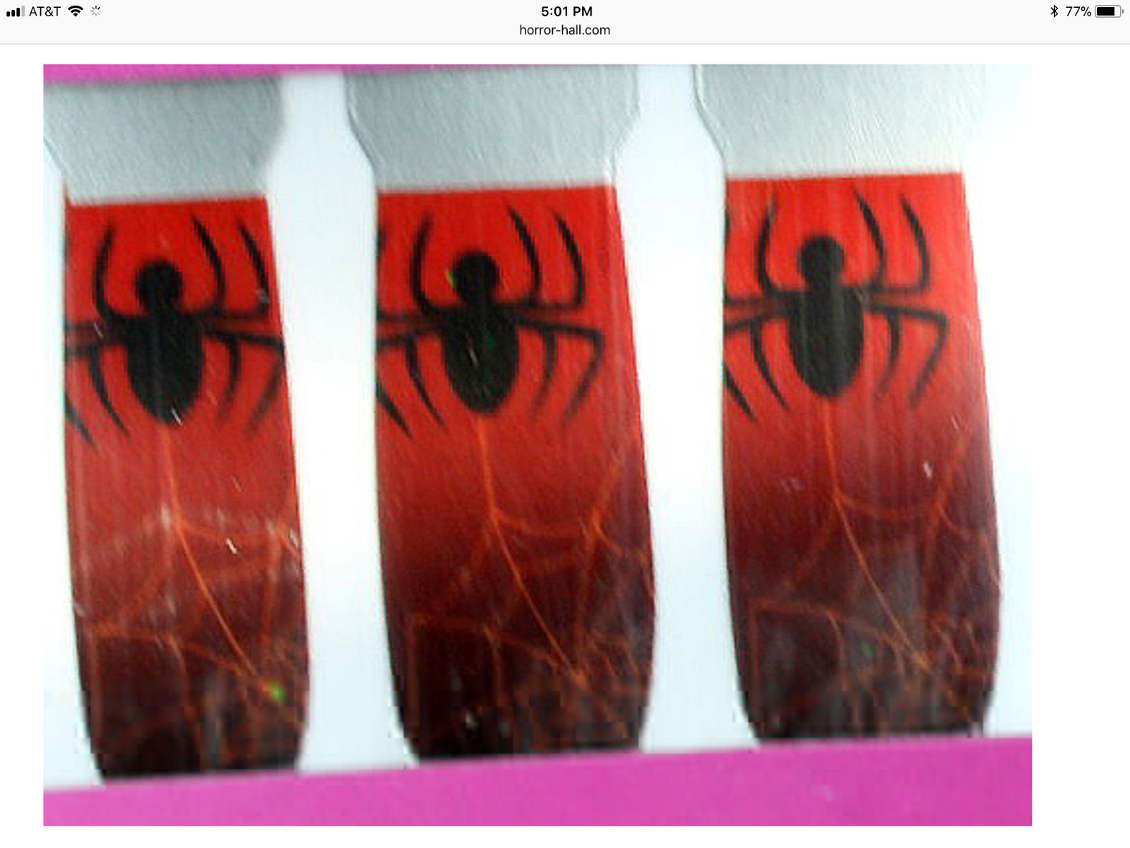 Gothic NAIL ART DECALS STICKERS Cosplay Witch Punk Costume Accessory RED SPIDER