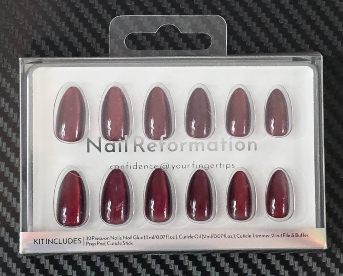 Nail Reformation Press On Nails Kit Almond AS041 Natural Glow 32ct Glue & Tools
