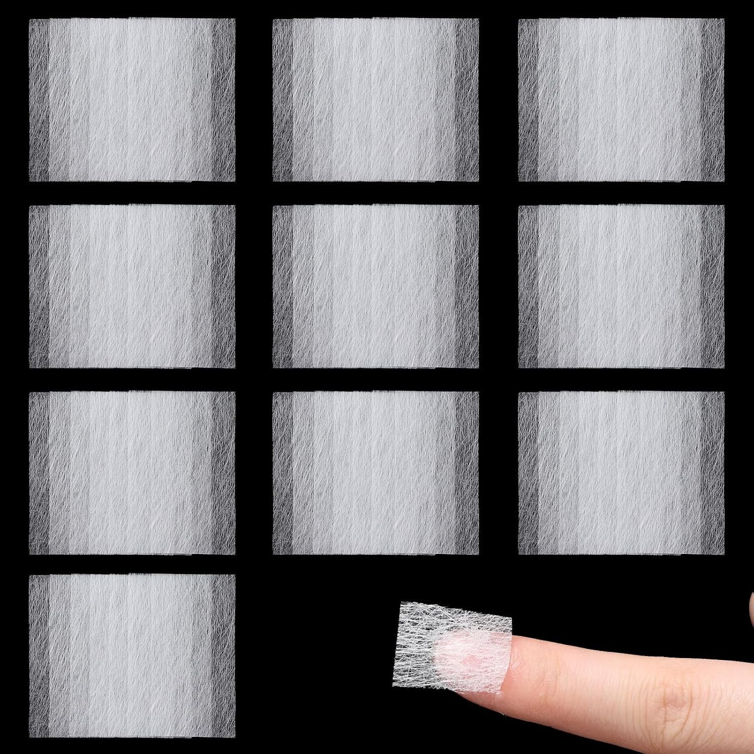 100 Pcs Silk Nail Extension Wrap Fiberglass Nail Wrap for Splits Breaks Repair