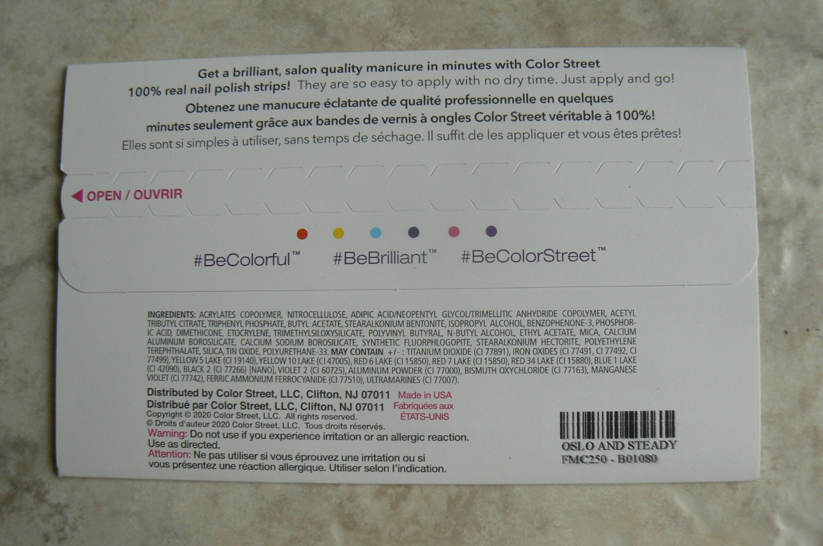 NEW Color Street OSLO & STEADY mint green 100% Real Nail Polish Strips 16 pc