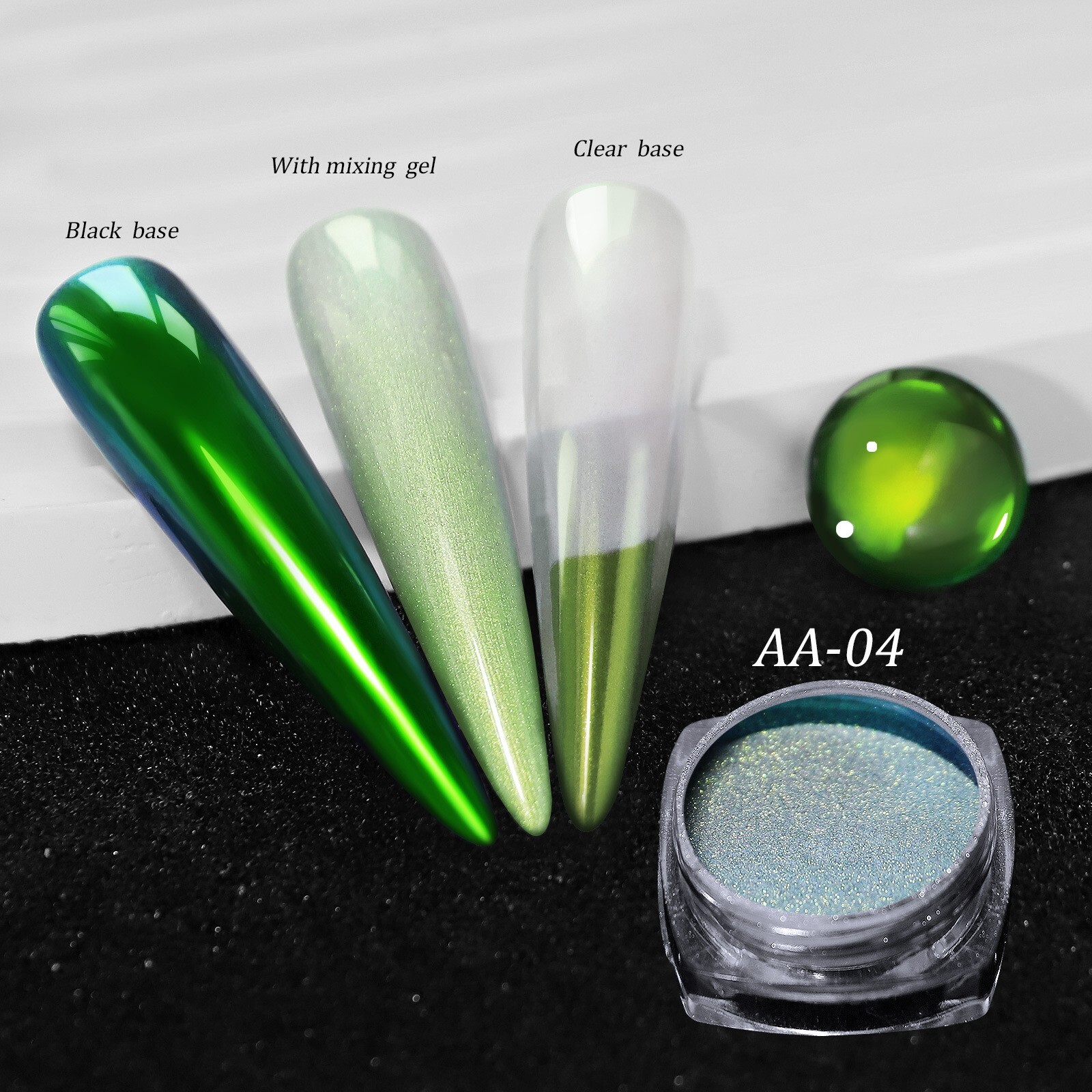 12 Jars Magic Mirror Nail Art Powder Chameleon Laser Nail Glitter for False Tips