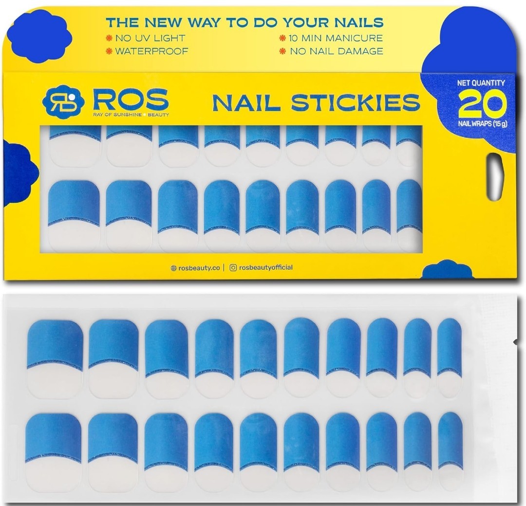 ROS Beauty Nail Stickies | 20 Count | Easy-to-Apply Vibrant Nail Art Stickers |