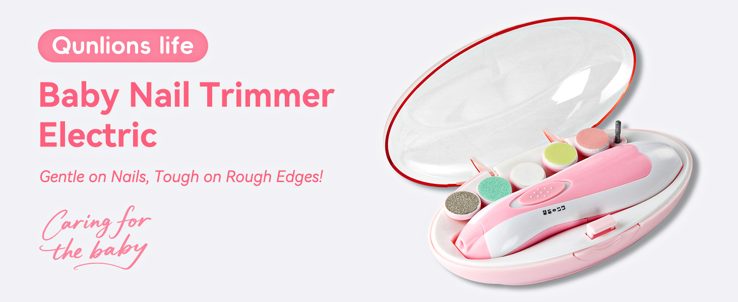 Baby Nail Trimmer File with Light – Safe Electric Nail Clippers Kit for Newborn