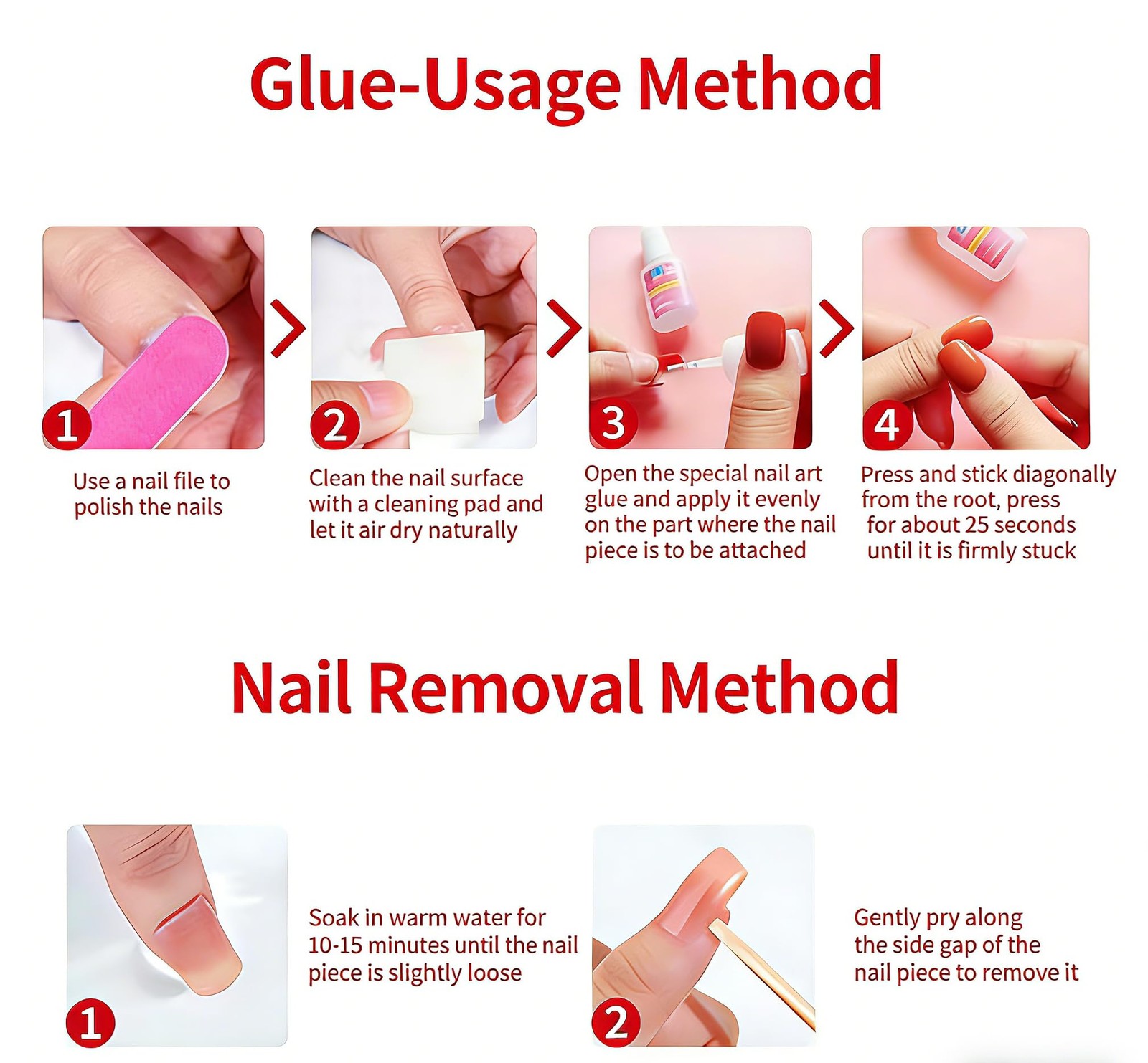 French Almond Gel Press On Nails Short, Glossy Fake Nails 24Pcs 16 Sizes, Inc…