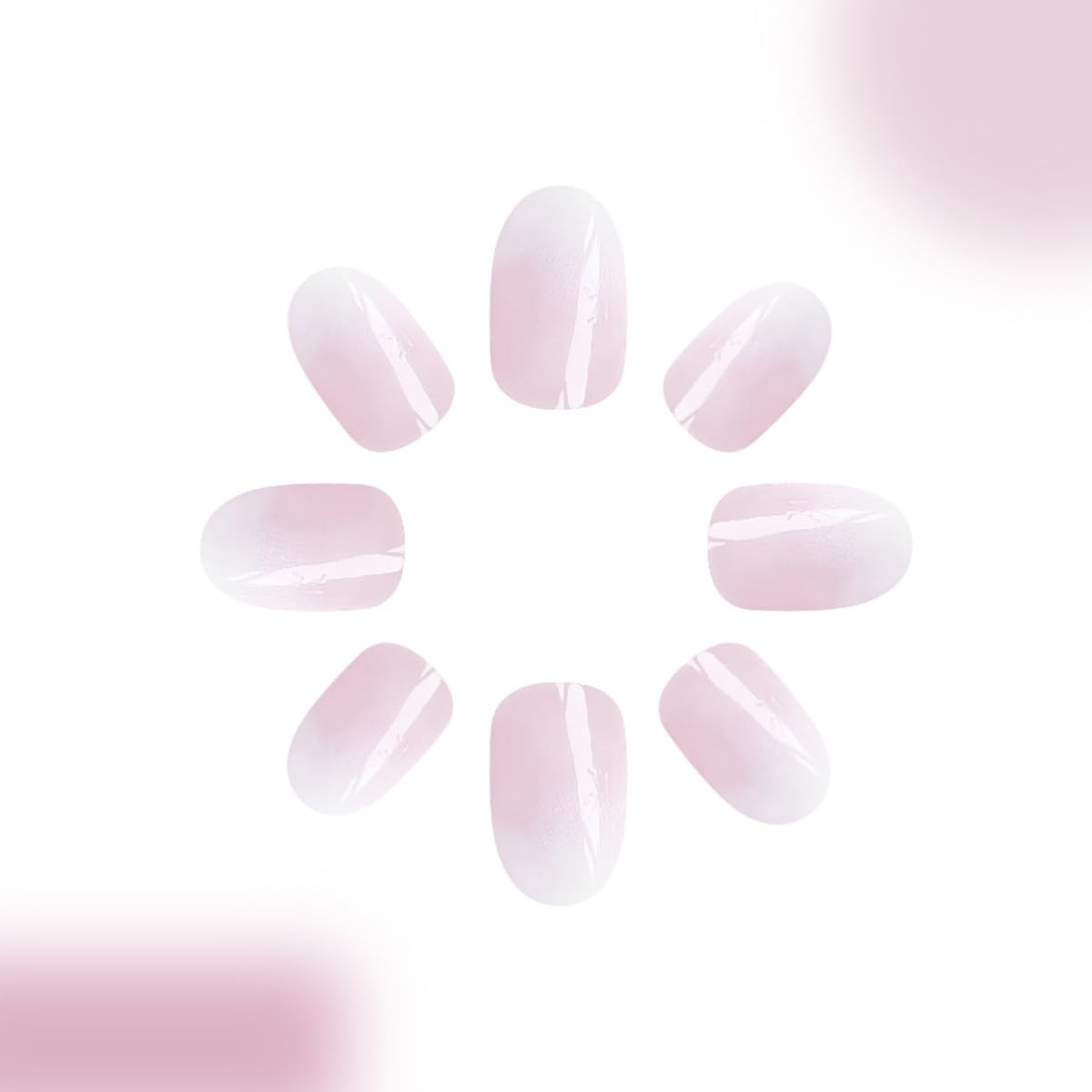 Gradient Press on Nails Medium Nude Pink Fake Nails Complete Set of Acrylic N…