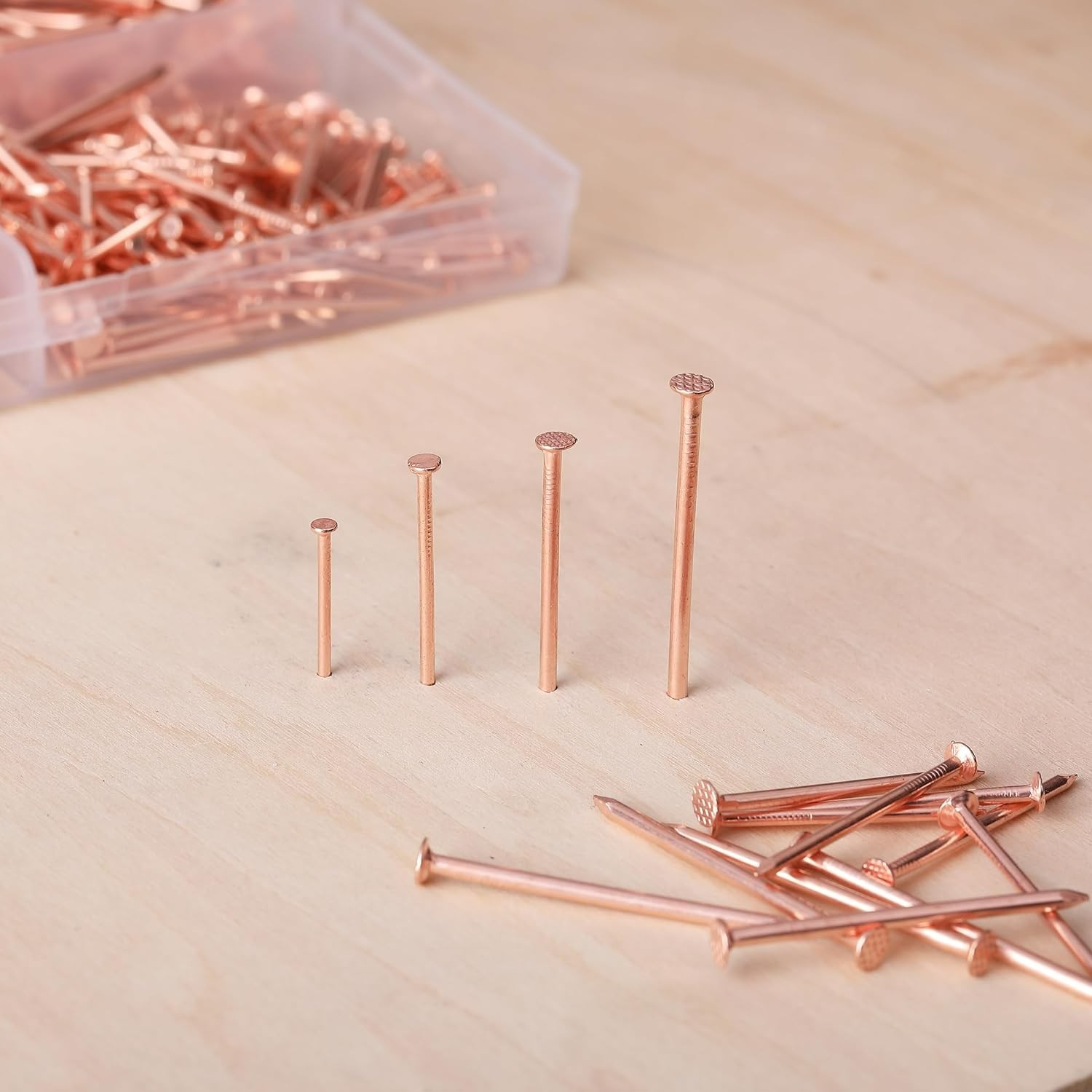 Versatile 600-Pc Nail Kit in Rose Gold – Ideal for DIY & Woodworking Projects