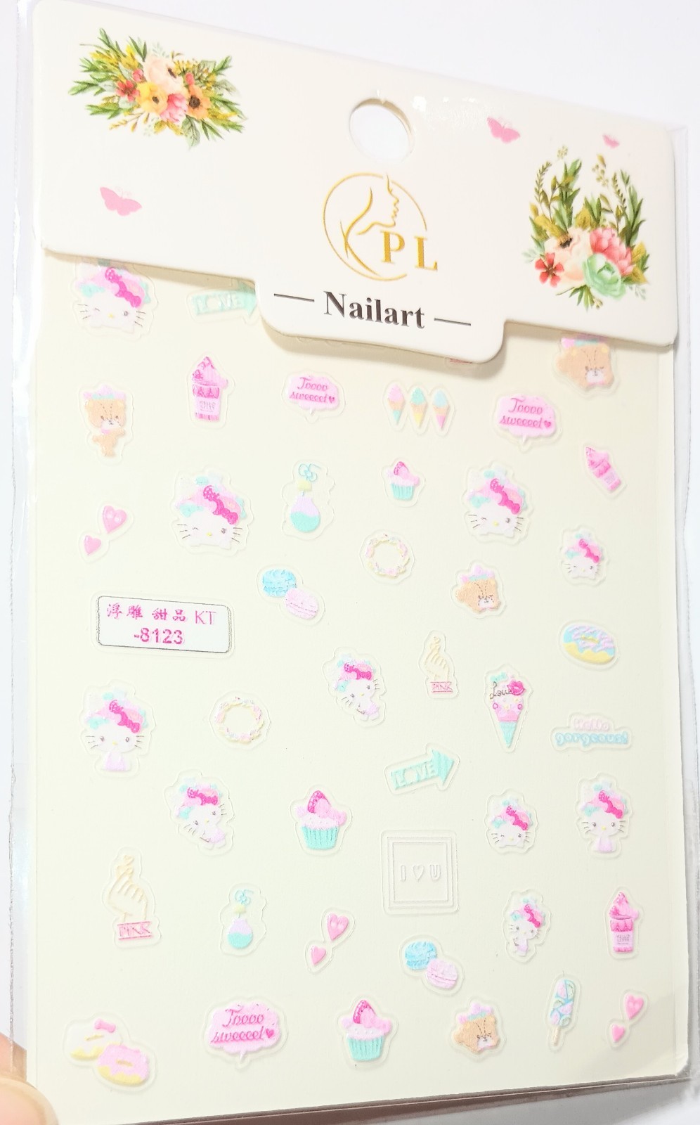5D Embossed Art Nails Face Phone Stickers Women Girls Nail Art Decoration DIY