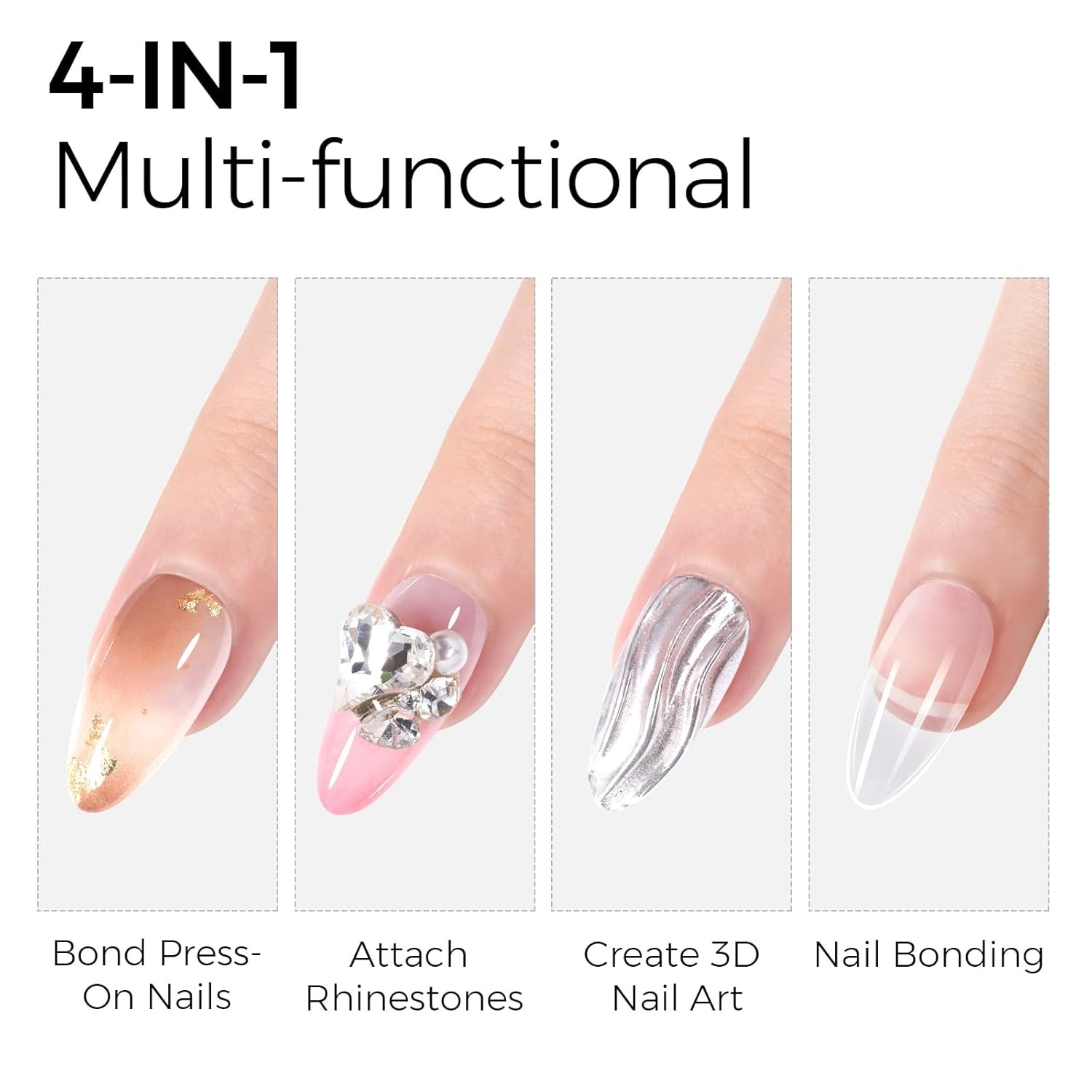 Solid Nail Glue Gel, 30g Long Lasting Strong Adhesive for nail tips Press on Nai