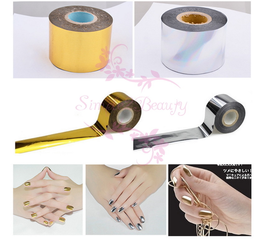 1 Roll 4CMx100M Matte Metallic Starry Transfer Foil Film Wraps Nail Art Manicure