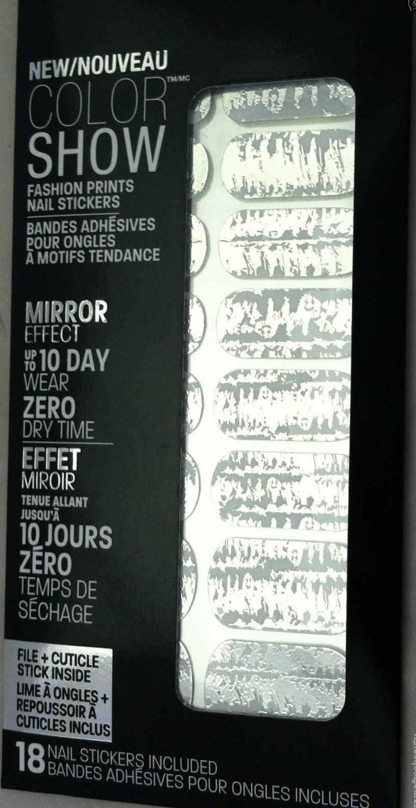 Maybelline Color Show Nail Stickers Mirror Effect *60 FRAYED FOILS* Silver BNew