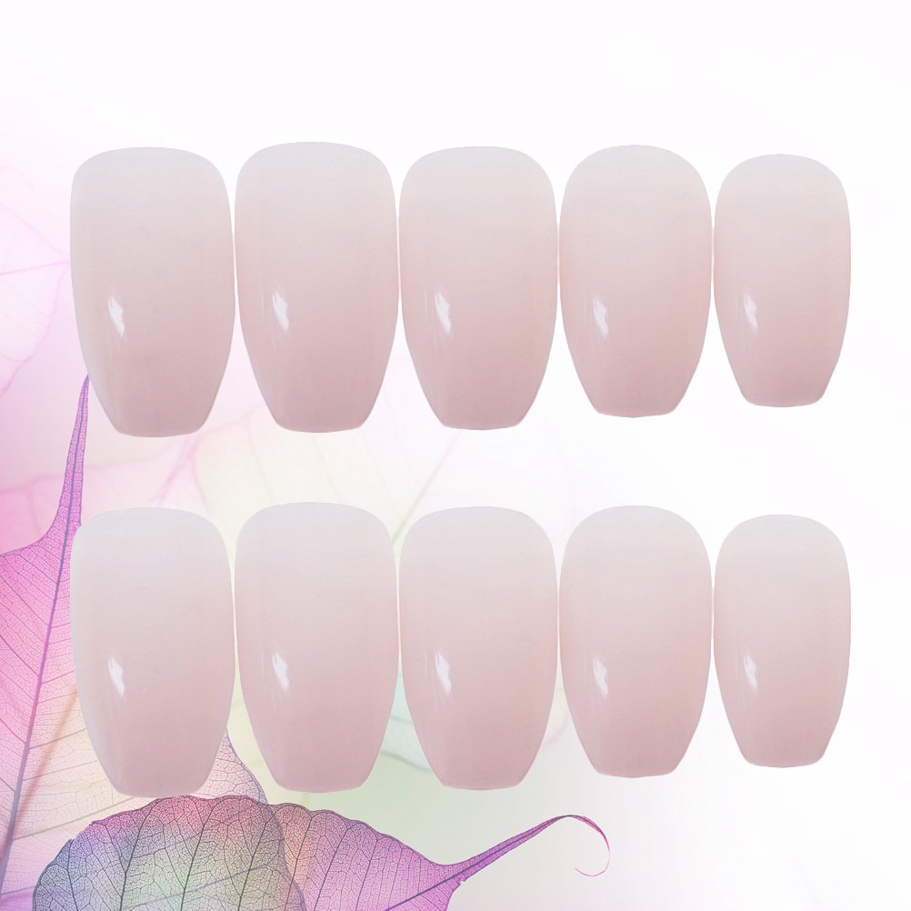 24Pcs Reusable Pink False Nail Tips for Wedding Prom DIY Manicures