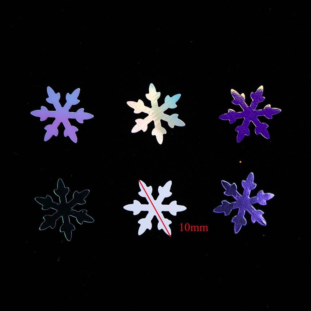 10mm Large Snowflake Nail Glitter, Holiday Nail Art Sequins in Storage Bottle