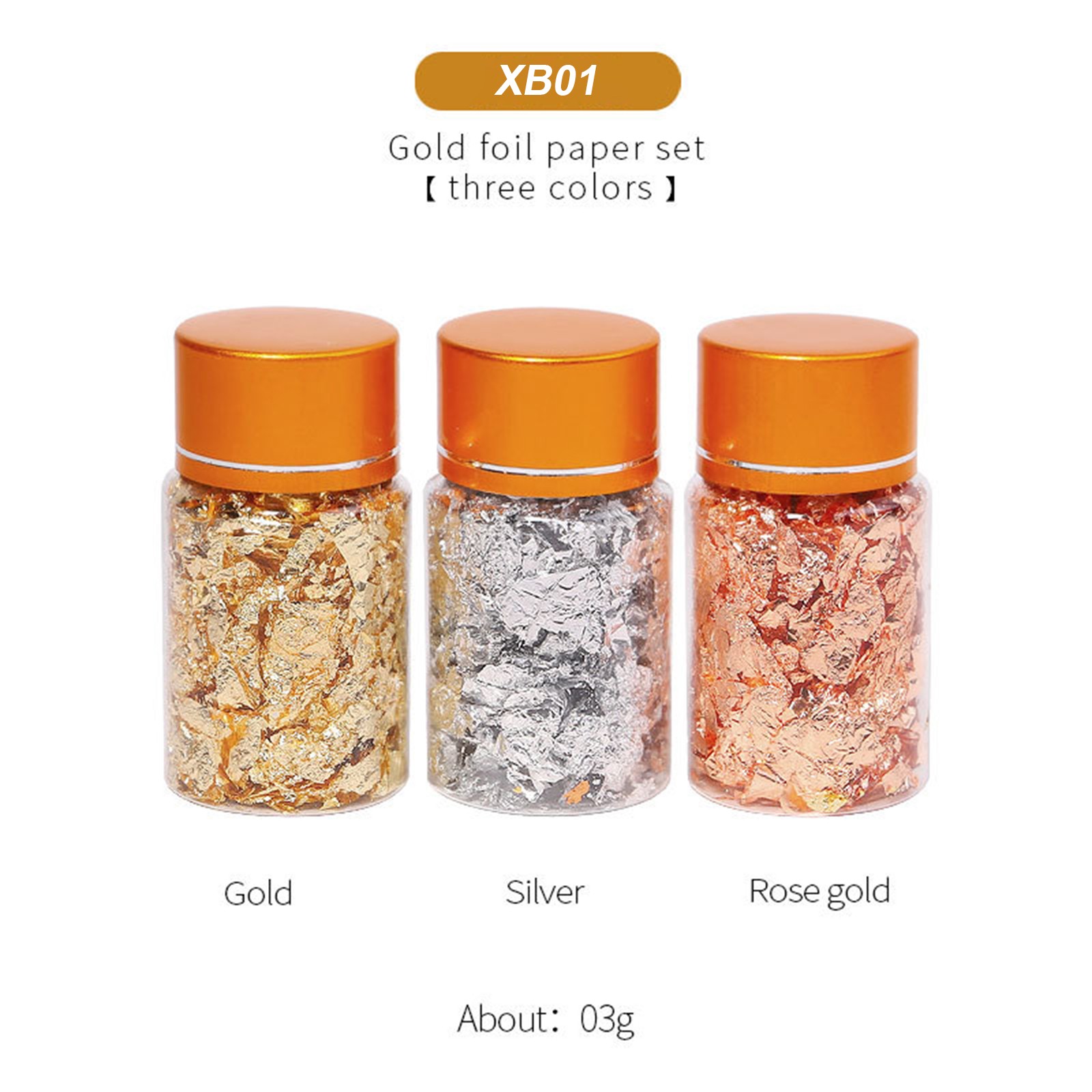 1-3 Bottles Golden Foil Flakes Gilding Flakes Made Of Tinfoil For Metallic MVML