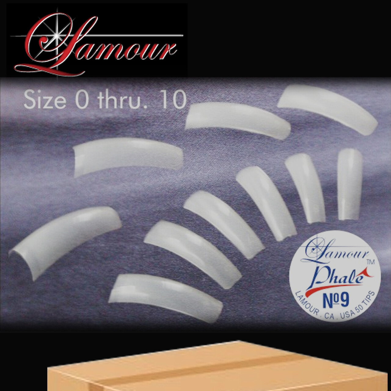 Lamour PHA LE Natural Tips – 500ct each size – (CHOOSE FROM SIZE 0-10)