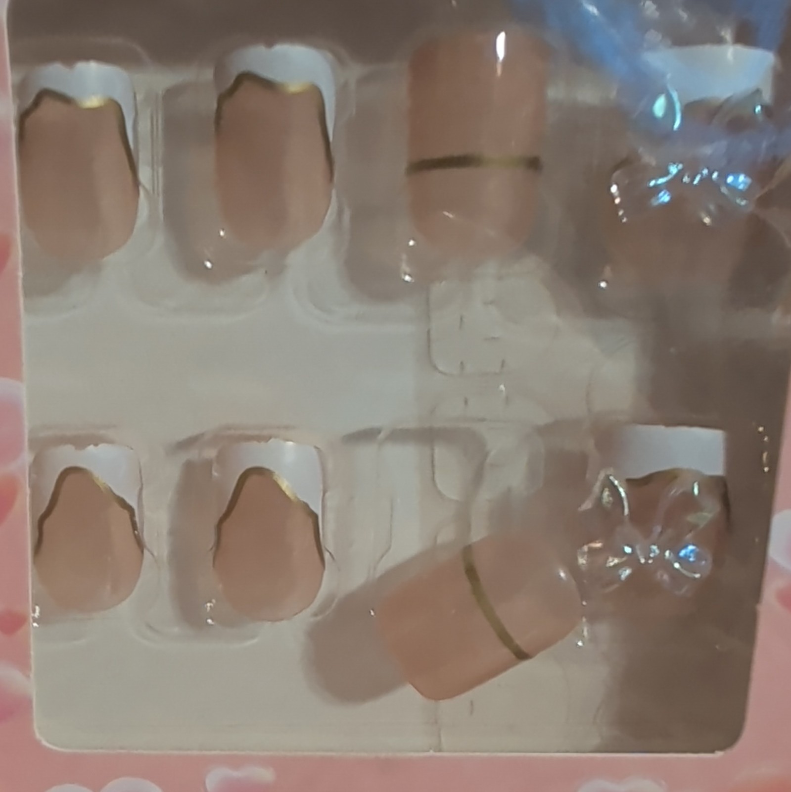 Butterfly Pre-Designed Multicolor Glitter Press-On Nails 12PCS Medium Square