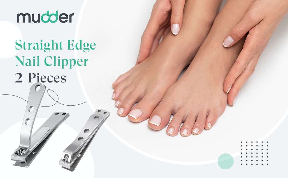 2 Pieces Nail Clipper for Thick Nails, Straight Edge Toenail Clippers, Heavy
