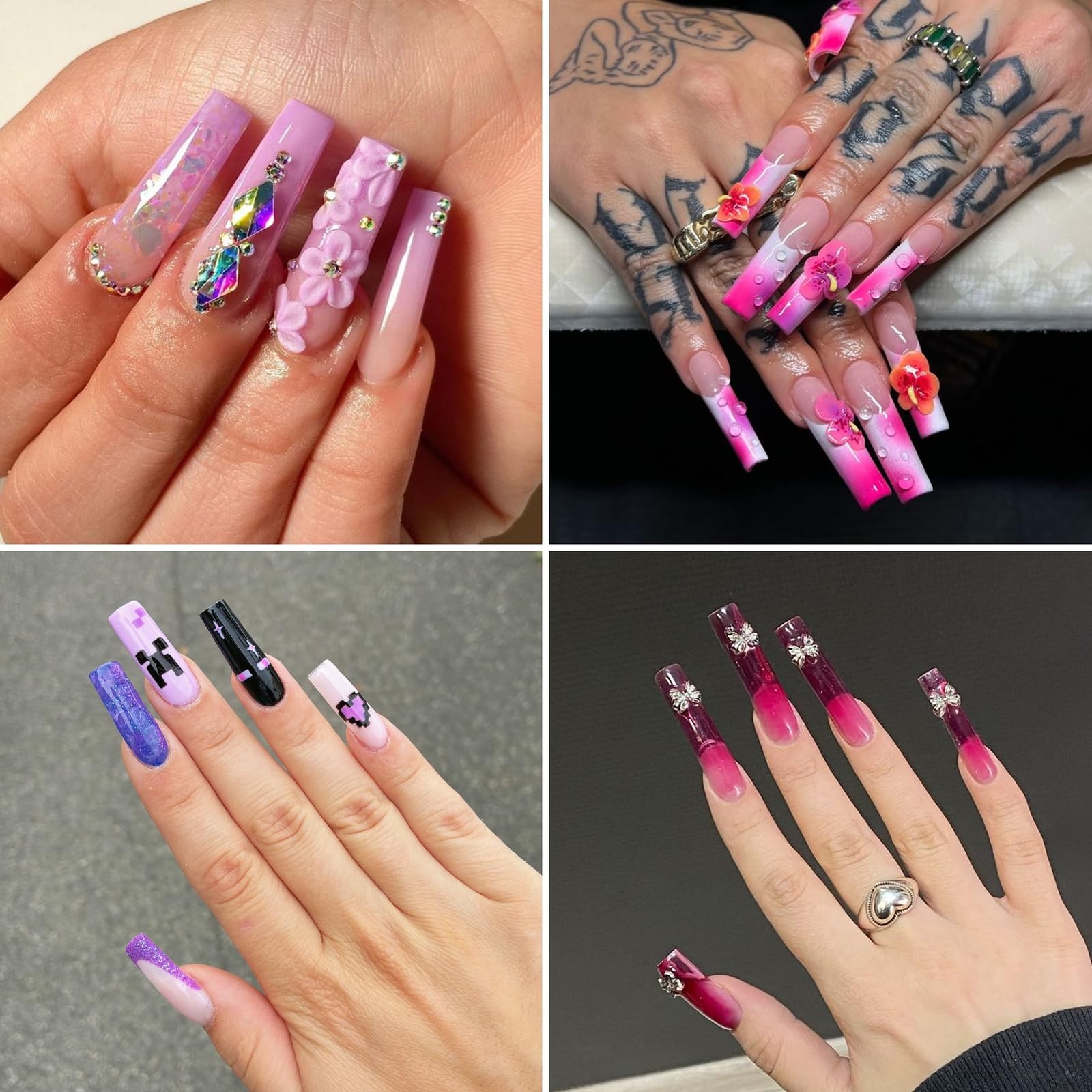 500 Pieces Nail Tips,Curved Nails,10 Different Sizes,Nails,Press On Nails,No …