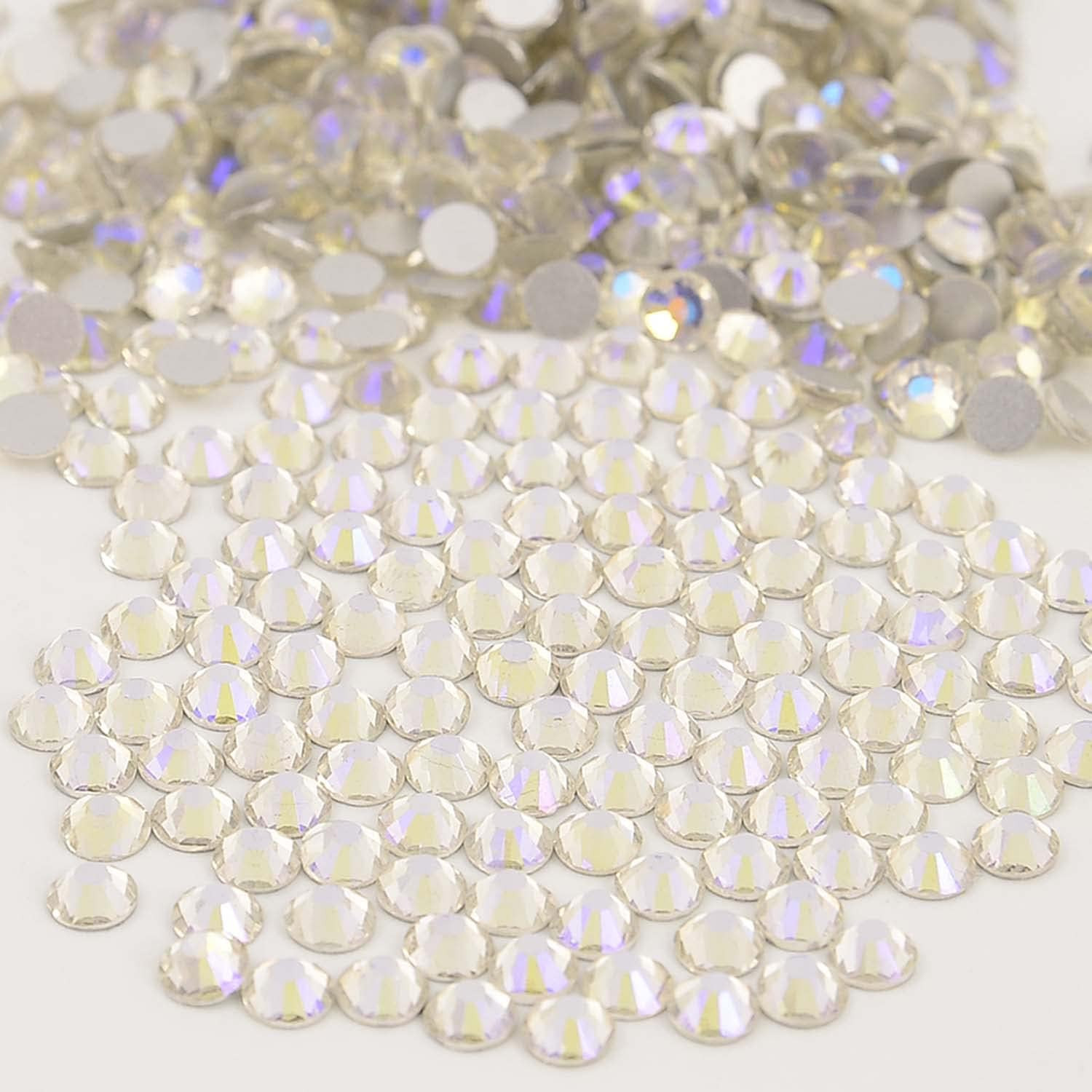 Nancybeads 3000Pcs Flatback round Glass Nail Art Rhinestones Crystal for DIY Mak